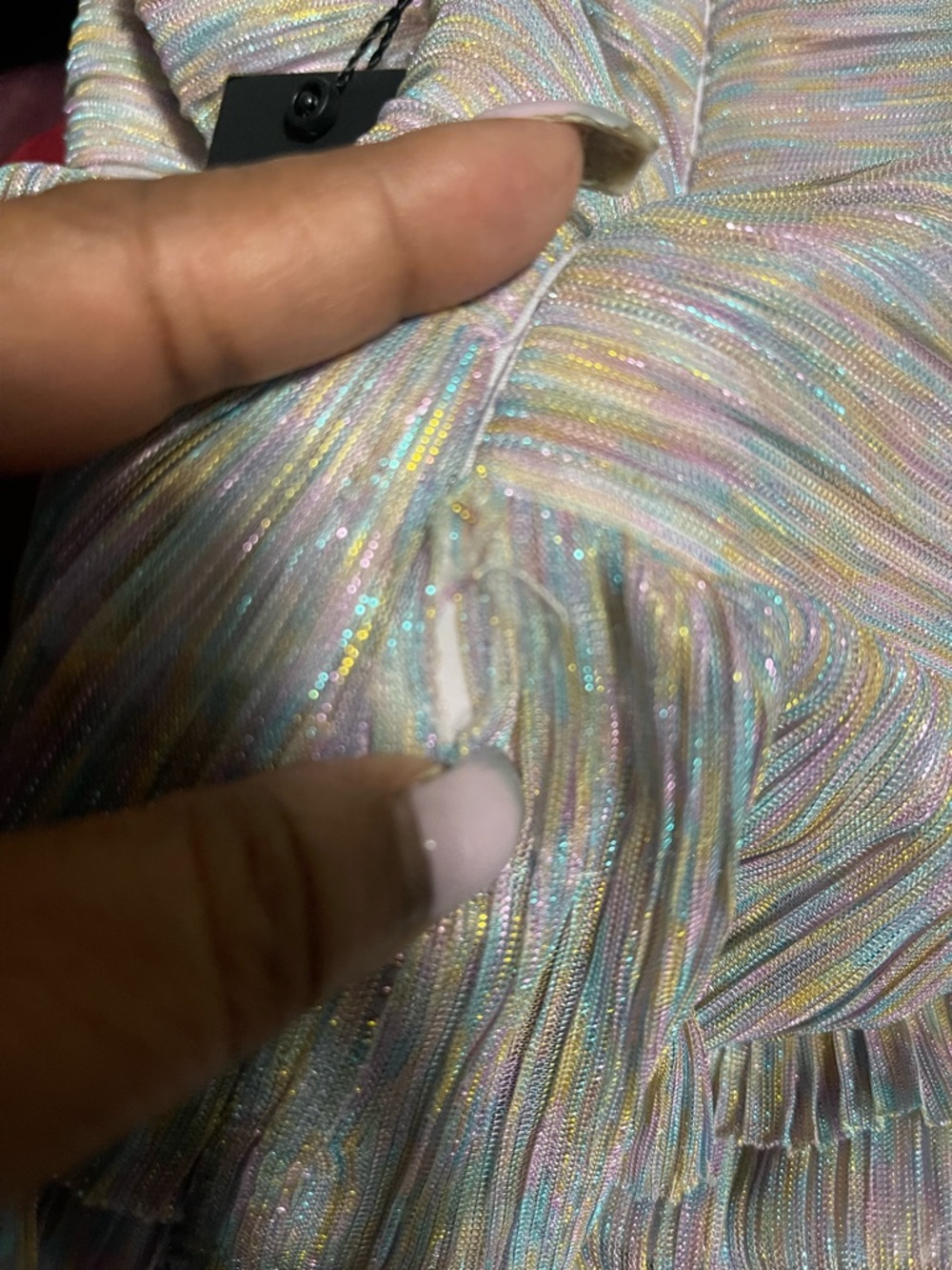 Gianni Bini Pastel Iridescent Ruffle Maxi Dress - Picture 6 of 6